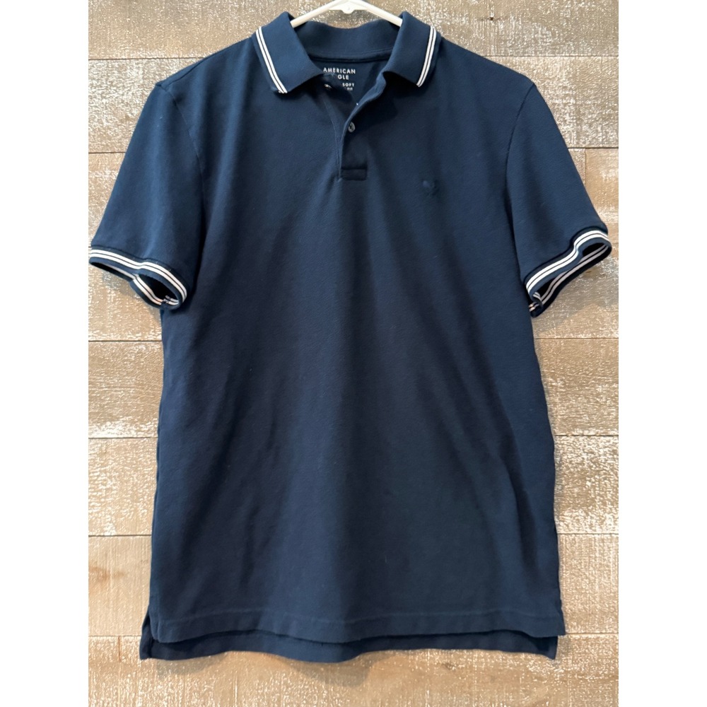 American Eagle Polo Shirt Mens Small Navy Blue